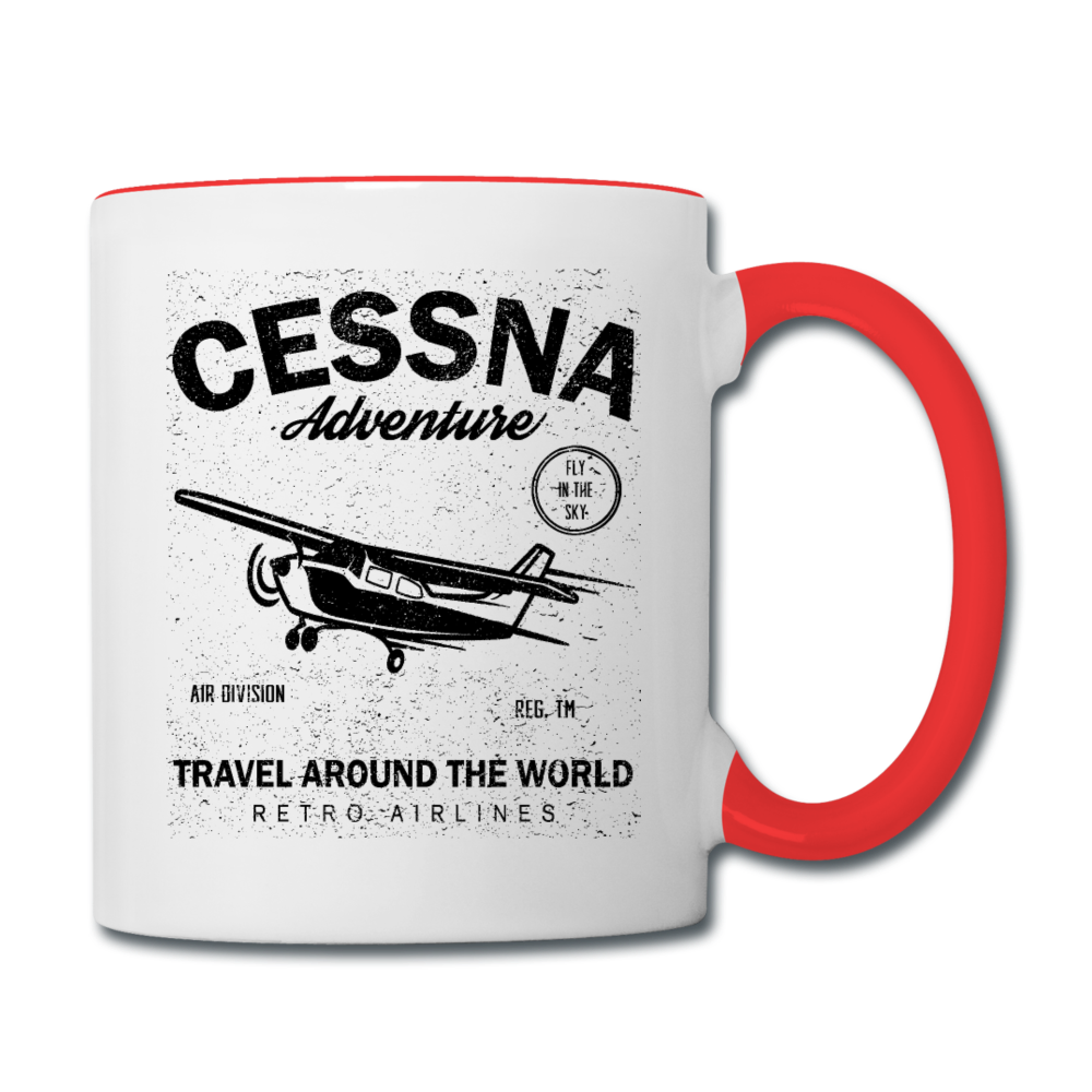 Cessna Adventure - Black - Contrast Coffee Mug - white/red