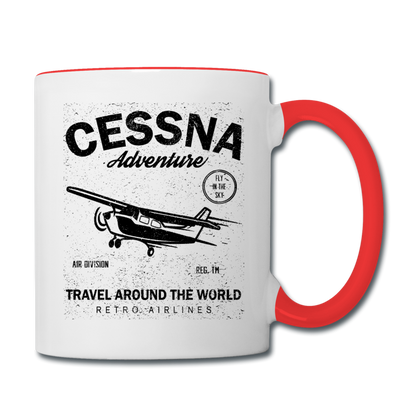 Cessna Adventure - Black - Contrast Coffee Mug - white/red