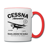 Cessna Adventure - Black - Contrast Coffee Mug - white/red