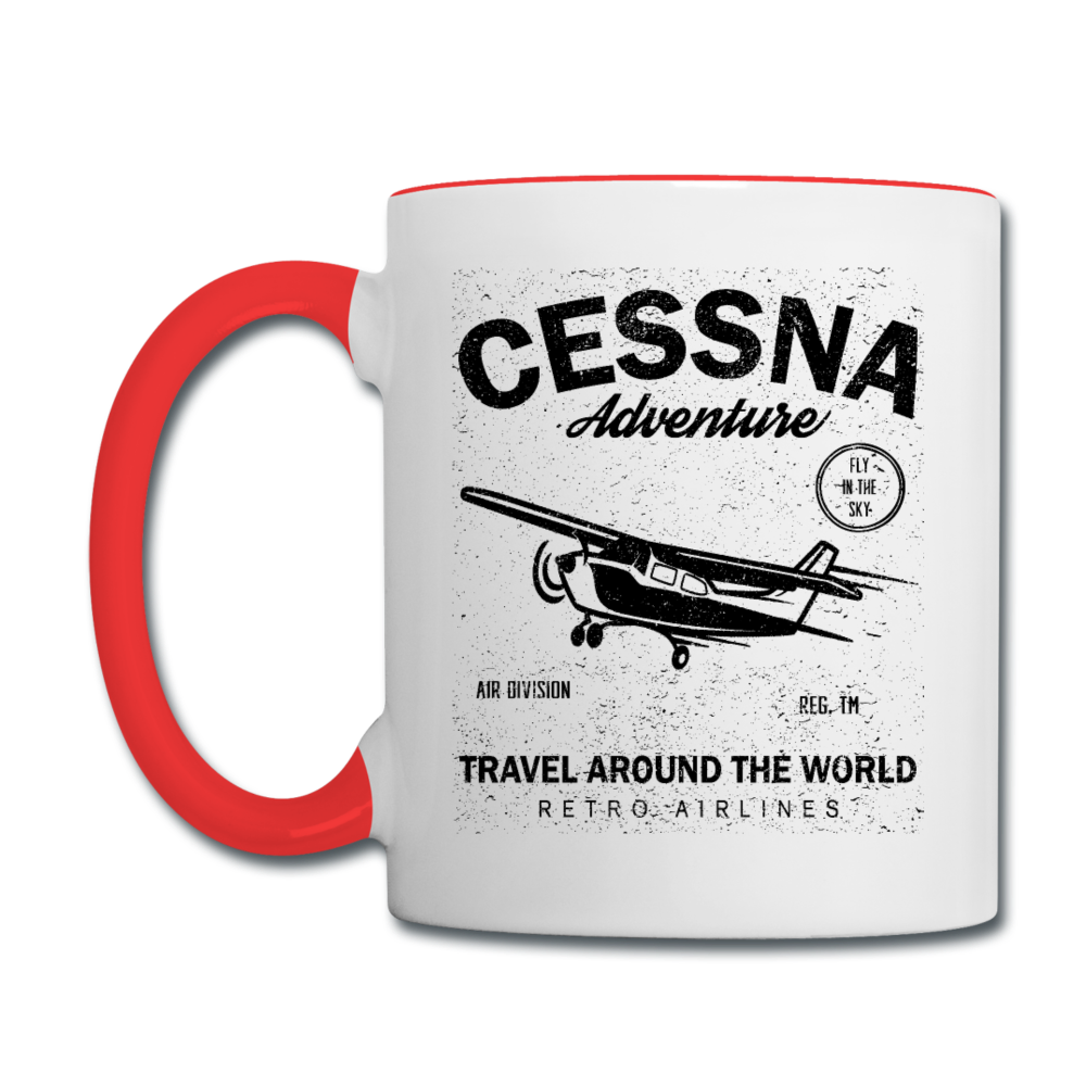 Cessna Adventure - Black - Contrast Coffee Mug - white/red