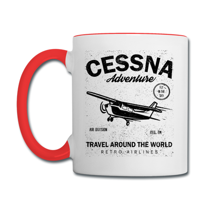 Cessna Adventure - Black - Contrast Coffee Mug - white/red