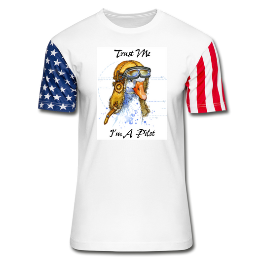 Trust Me I'm A Pilot - Goose - Stars & Stripes T-Shirt - white