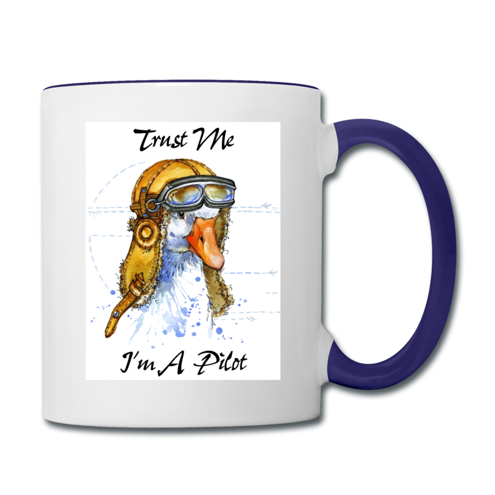 Trust Me I'm A Pilot - Goose - Contrast Coffee Mug - white/cobalt blue