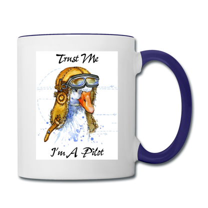 Trust Me I'm A Pilot - Goose - Contrast Coffee Mug - white/cobalt blue