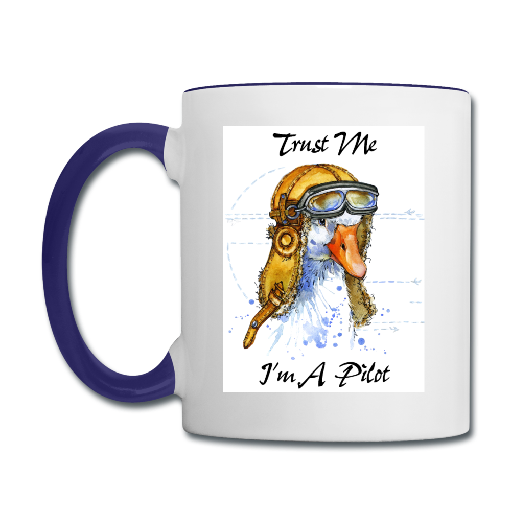 Trust Me I'm A Pilot - Goose - Contrast Coffee Mug - white/cobalt blue