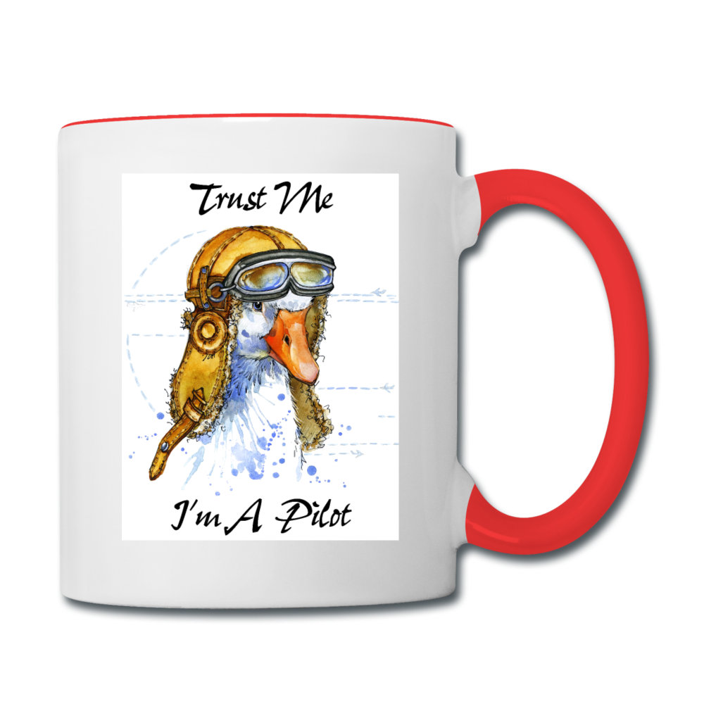 Trust Me I'm A Pilot - Goose - Contrast Coffee Mug - white/red