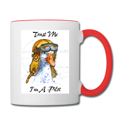 Trust Me I'm A Pilot - Goose - Contrast Coffee Mug - white/red