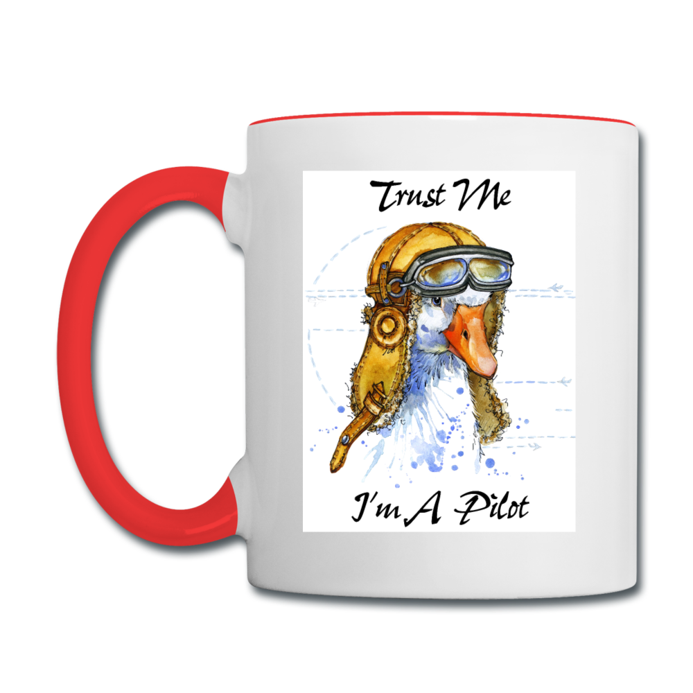 Trust Me I'm A Pilot - Goose - Contrast Coffee Mug - white/red