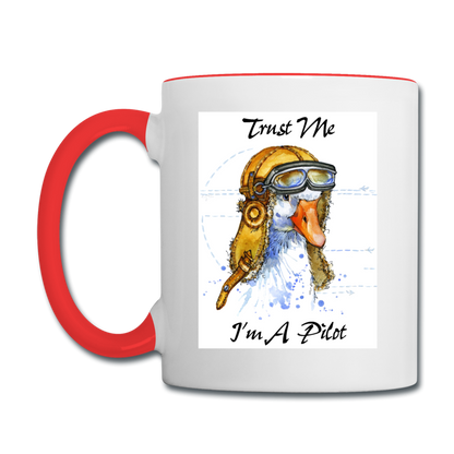 Trust Me I'm A Pilot - Goose - Contrast Coffee Mug - white/red