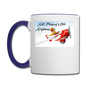 Still Playing With Airplanes - Contrast Coffee Mug - white/cobalt blue