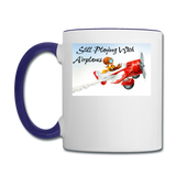 Still Playing With Airplanes - Contrast Coffee Mug - white/cobalt blue