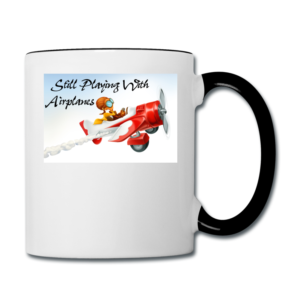 Still Playing With Airplanes - Contrast Coffee Mug - white/black