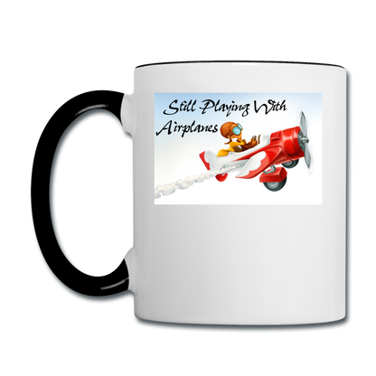 Still Playing With Airplanes - Contrast Coffee Mug - white/black