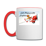 Still Playing With Airplanes - Contrast Coffee Mug - white/red