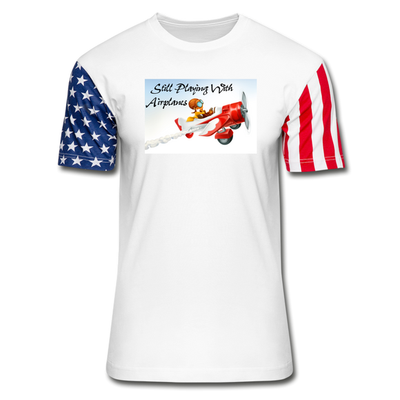 Still Playing With Airplanes - Stars & Stripes T-Shirt - white