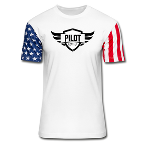 Pilot - Wings - Taildragger - Stars & Stripes T-Shirt - white
