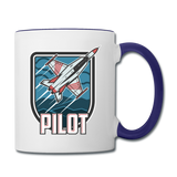 Pilot - Jet Fighter - Contrast Coffee Mug - white/cobalt blue