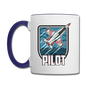 Pilot - Jet Fighter - Contrast Coffee Mug - white/cobalt blue