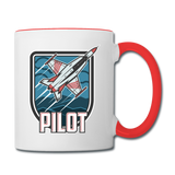 Pilot - Jet Fighter - Contrast Coffee Mug - white/red