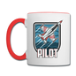 Pilot - Jet Fighter - Contrast Coffee Mug - white/red