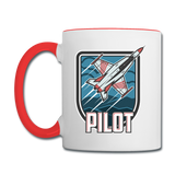 Pilot - Jet Fighter - Contrast Coffee Mug - white/red