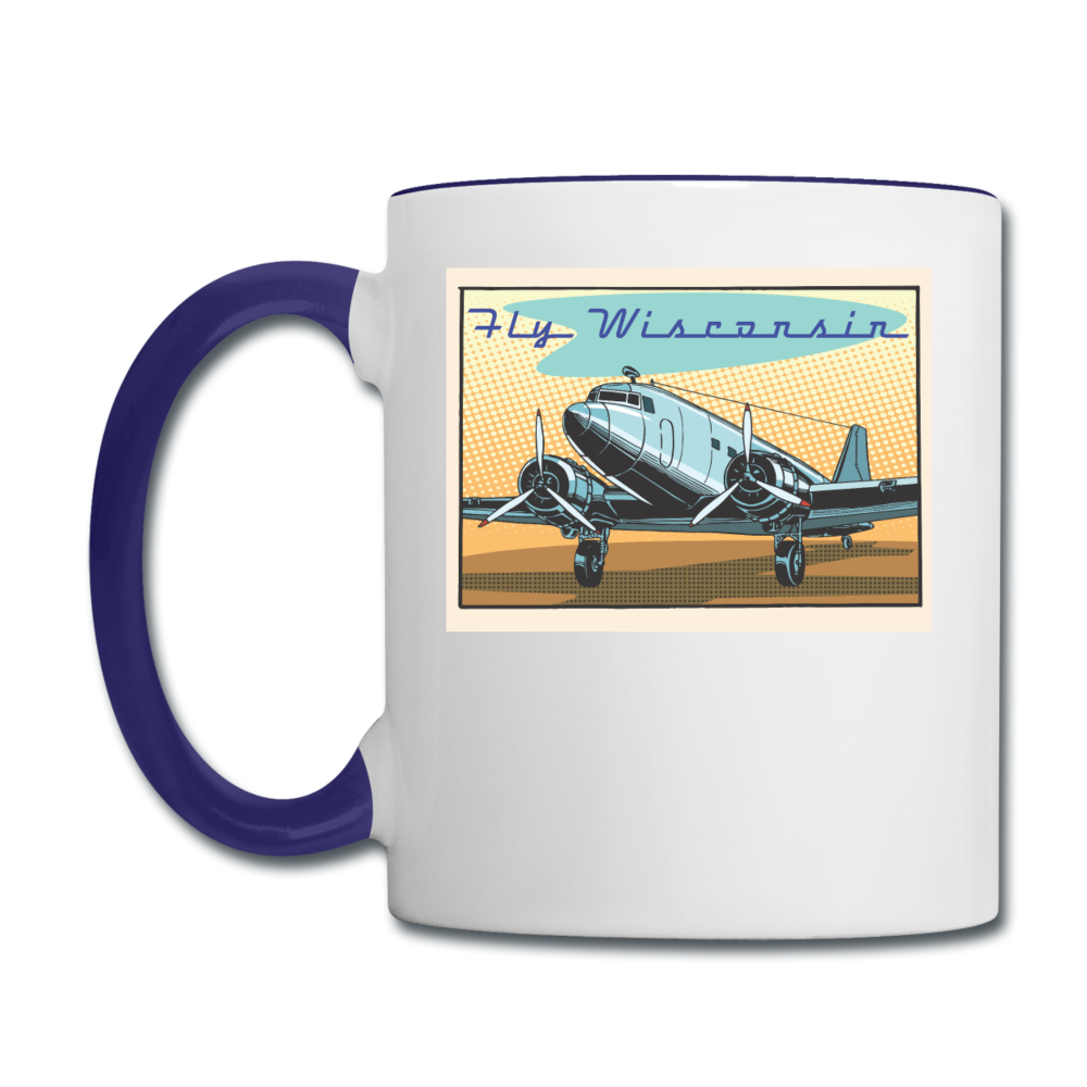 Fly Wisconsin - Contrast Coffee Mug - white/cobalt blue