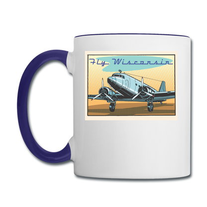 Fly Wisconsin - Contrast Coffee Mug - white/cobalt blue