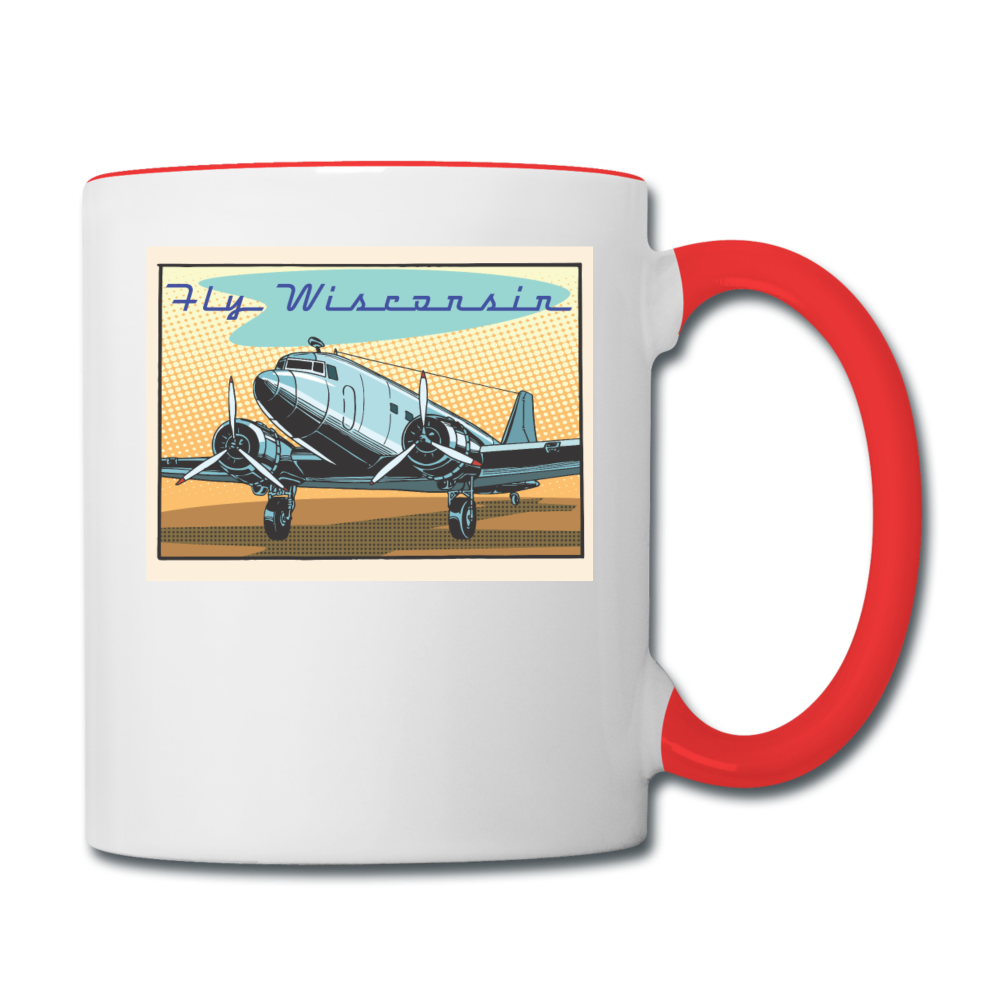 Fly Wisconsin - Contrast Coffee Mug - white/red