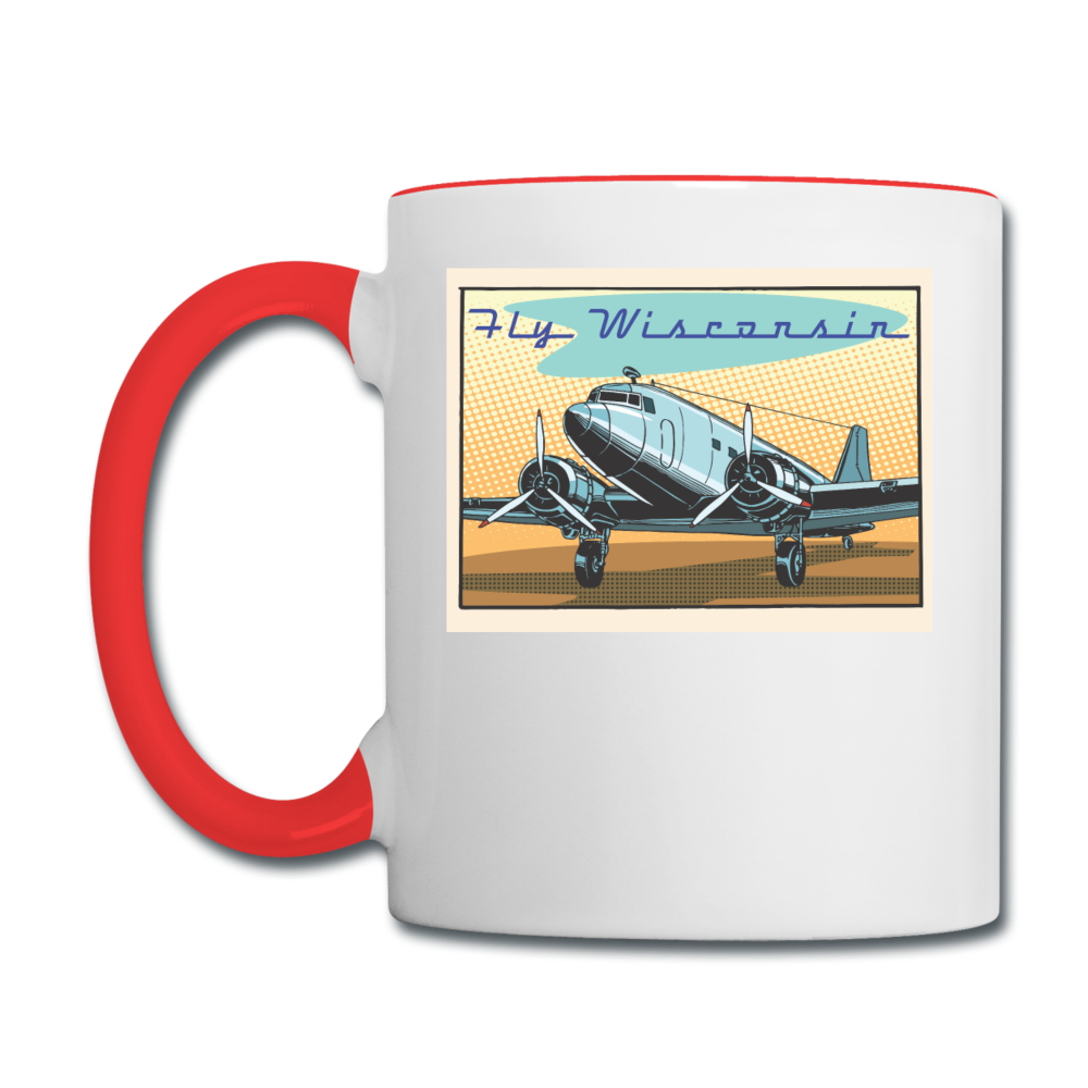 Fly Wisconsin - Contrast Coffee Mug - white/red