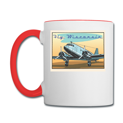 Fly Wisconsin - Contrast Coffee Mug - white/red