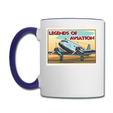Legends Of Aviation - Contrast Coffee Mug - white/cobalt blue