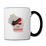 Fly Wisconsin - State - Contrast Coffee Mug - white/black