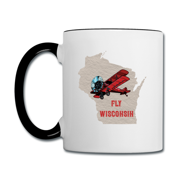 Fly Wisconsin - State - Contrast Coffee Mug - white/black