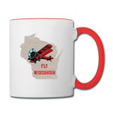 Fly Wisconsin - State - Contrast Coffee Mug - white/red