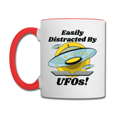 Easily Distracted - UFOs - Contrast Coffee Mug - white/red