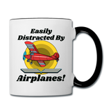 Easily Distracted - Red Taildragger - Contrast Coffee Mug - white/black