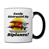Easily Distracted - Biplanes - Contrast Coffee Mug - white/black