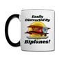 Easily Distracted - Biplanes - Contrast Coffee Mug - white/black