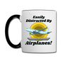 Easily Distracted - Airplanes - Jet - Contrast Coffee Mug - white/black