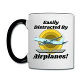 Easily Distracted - Airplanes - Jet - Contrast Coffee Mug - white/black