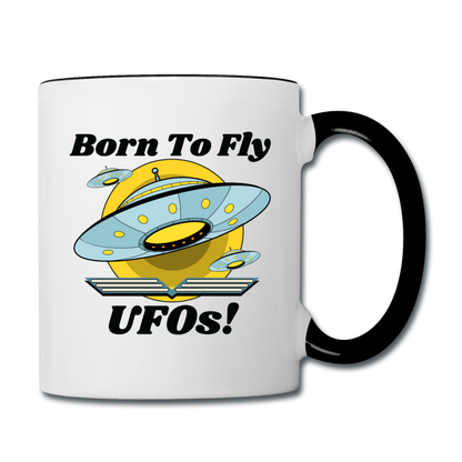 Born To Fly - UFOs - Contrast Coffee Mug - white/black