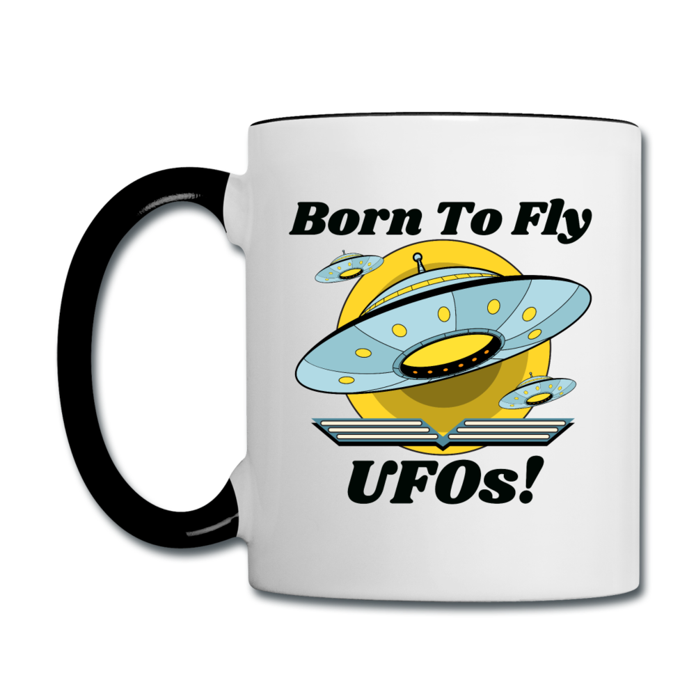 Born To Fly - UFOs - Contrast Coffee Mug - white/black