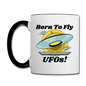 Born To Fly - UFOs - Contrast Coffee Mug - white/black