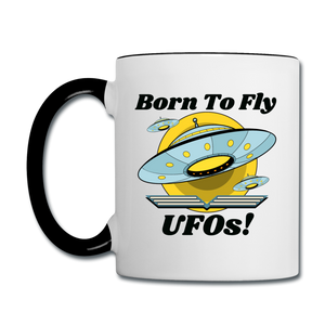 Born To Fly - UFOs - Contrast Coffee Mug - white/black