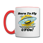 Born To Fly - UFOs - Contrast Coffee Mug - white/red