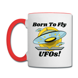 Born To Fly - UFOs - Contrast Coffee Mug - white/red