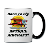 Born To Fly - Antique Aircraft - Contrast Coffee Mug - white/black