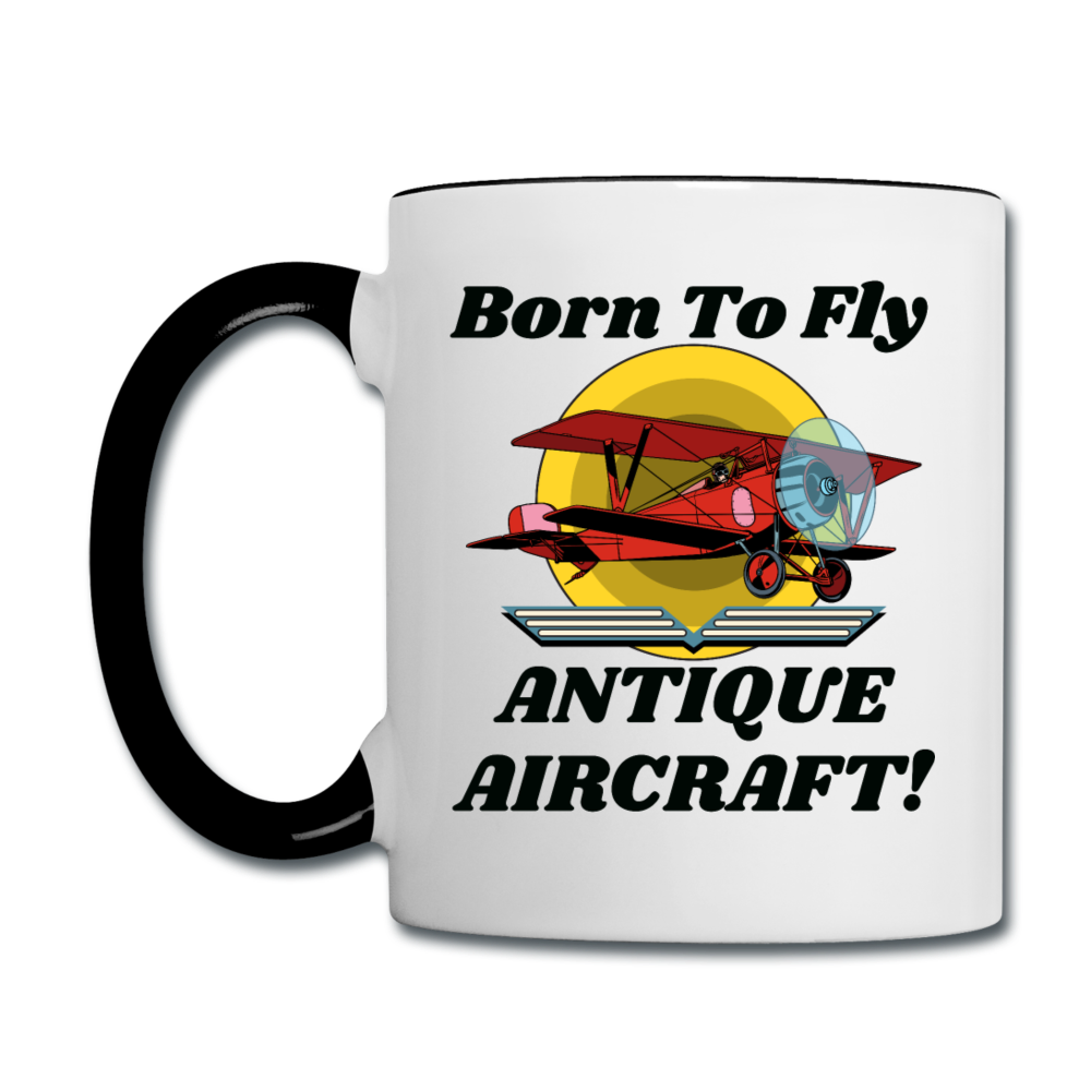 Born To Fly - Antique Aircraft - Contrast Coffee Mug - white/black