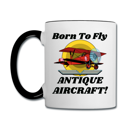 Born To Fly - Antique Aircraft - Contrast Coffee Mug - white/black