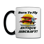 Born To Fly - Antique Aircraft - Contrast Coffee Mug - white/black